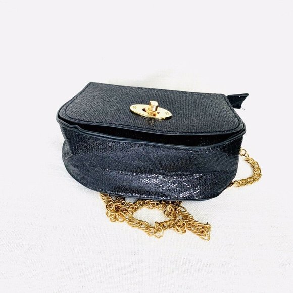 New Victoria Leland Designs Shimmer Crossbody Bag Gold Chain Strap - Picture 8 of 9